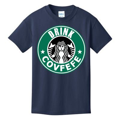 Drink Covfefe Funny Parody Logo Kids T-Shirt