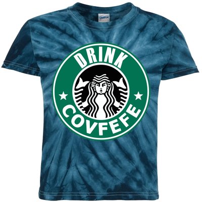 Drink Covfefe Funny Parody Logo Kids Tie-Dye T-Shirt