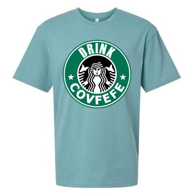 Drink Covfefe Funny Parody Logo Sueded Cloud Jersey T-Shirt