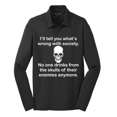 Drink From The Skull Of Your Enemies Silk Touch Performance Long Sleeve Polo