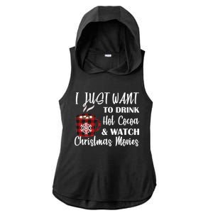 Drink Hot Cocoa And Watch Christmas Movies Ladies PosiCharge Tri-Blend Wicking Draft Hoodie Tank