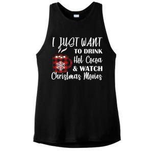 Drink Hot Cocoa And Watch Christmas Movies Ladies PosiCharge Tri-Blend Wicking Tank