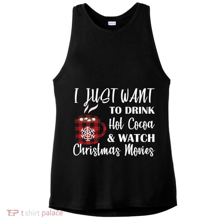 Drink Hot Cocoa And Watch Christmas Movies Ladies PosiCharge Tri-Blend Wicking Tank