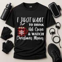 Drink Hot Cocoa And Watch Christmas Movies Cooling Performance Crew T-Shirt