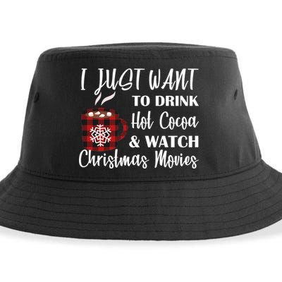 Drink Hot Cocoa And Watch Christmas Movies Sustainable Bucket Hat