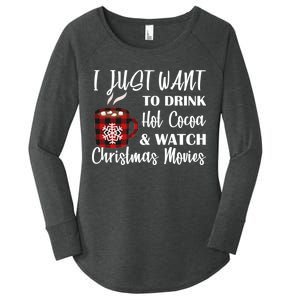 Drink Hot Cocoa And Watch Christmas Movies Women's Perfect Tri Tunic Long Sleeve Shirt