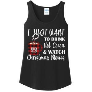 Drink Hot Cocoa And Watch Christmas Movies Ladies Essential Tank