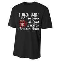 Drink Hot Cocoa And Watch Christmas Movies Performance Sprint T-Shirt