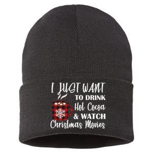 Drink Hot Cocoa And Watch Christmas Movies Sustainable Knit Beanie