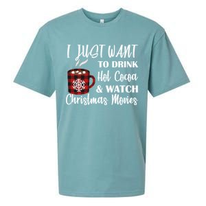 Drink Hot Cocoa And Watch Christmas Movies Sueded Cloud Jersey T-Shirt