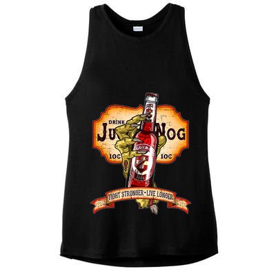 Drink JuggerNog Soda Zombies Ladies PosiCharge Tri-Blend Wicking Tank
