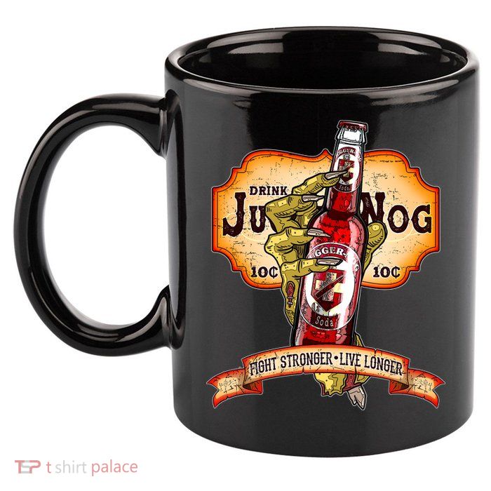 Drink JuggerNog Soda Zombies 11oz C Handle Ceramic Mug