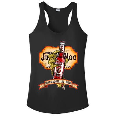Drink JuggerNog Soda Zombies Ladies PosiCharge Competitor Racerback Tank