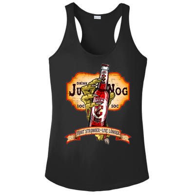 Drink JuggerNog Soda Zombies Ladies PosiCharge Competitor Racerback Tank