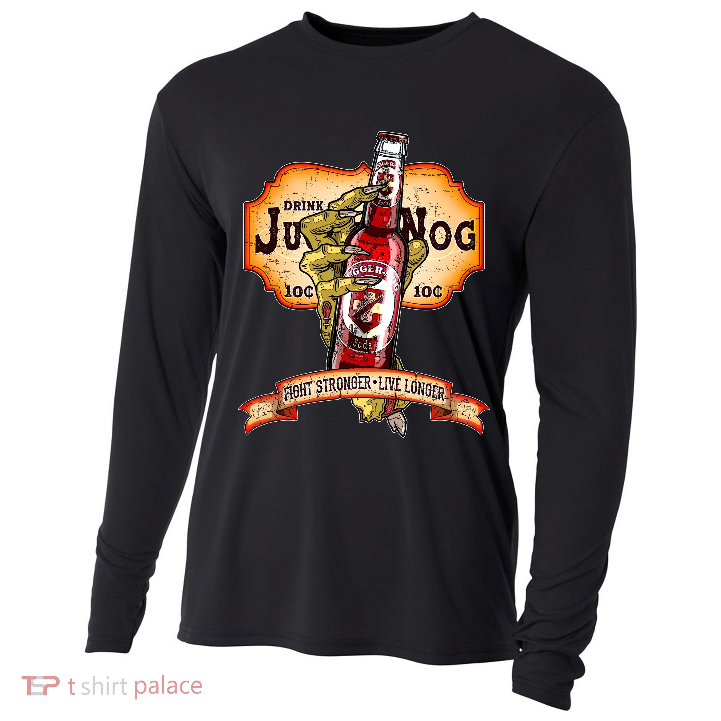 Drink JuggerNog Soda Zombies Cooling Performance Long Sleeve Crew