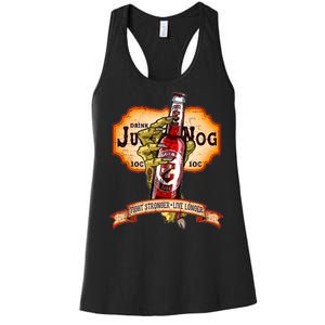 Drink JuggerNog Soda Zombies Women's Racerback Tank