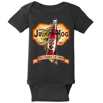 Drink JuggerNog Soda Zombies Baby Bodysuit