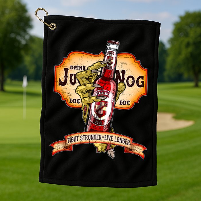 Drink JuggerNog Soda Zombies Golf Towel