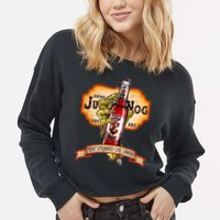 Drink JuggerNog Soda Zombies Cropped Pullover Crew