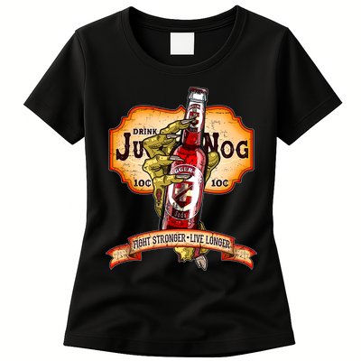 Drink JuggerNog Soda Zombies Womens T-Shirt