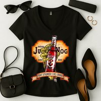 Drink JuggerNog Soda Zombies Women's V-Neck T-Shirt