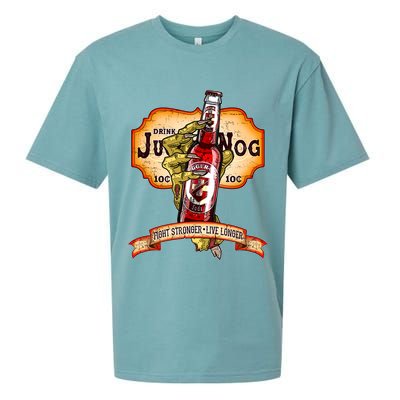 Drink JuggerNog Soda Zombies Sueded Cloud Jersey T-Shirt
