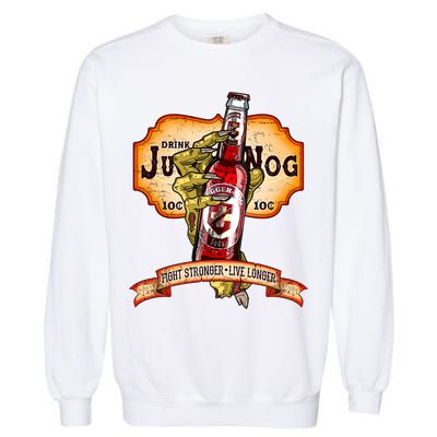 Drink JuggerNog Soda Zombies Garment-Dyed Sweatshirt
