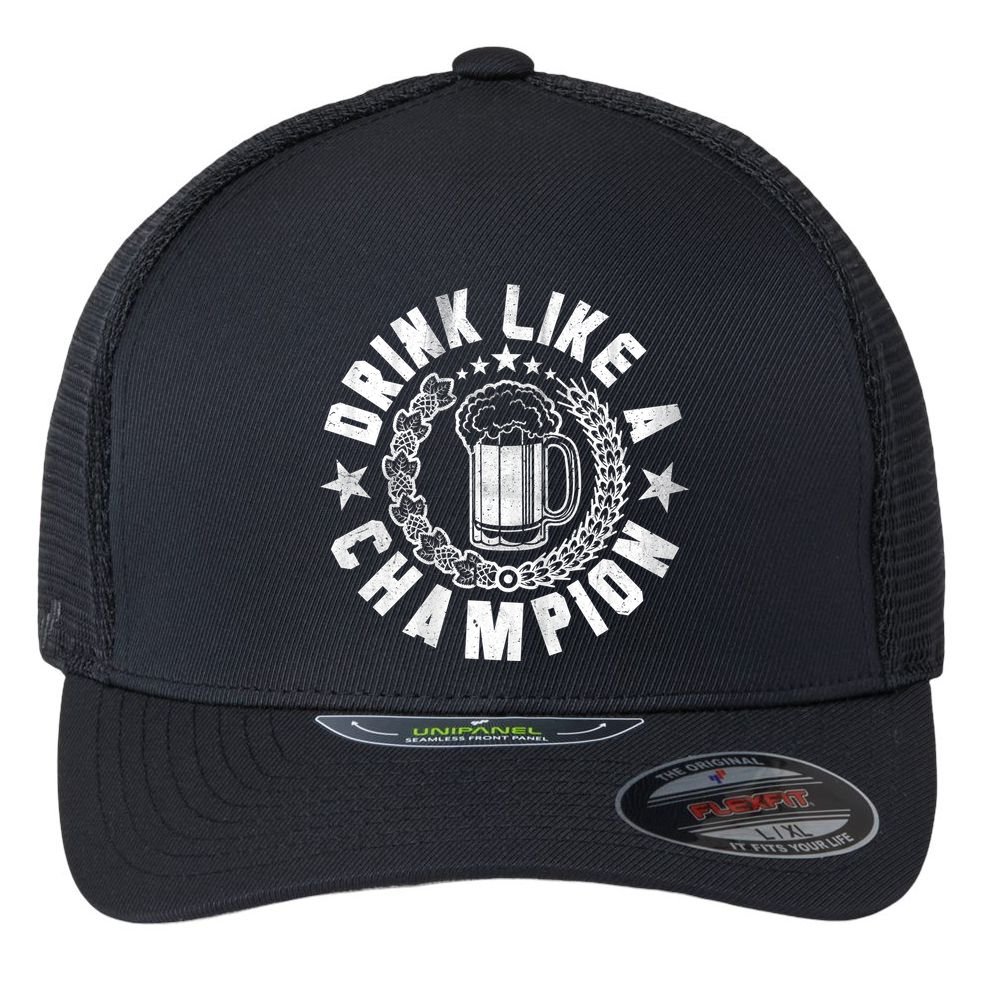 Drink Like a Champion Emblem Flexfit Unipanel Trucker Cap