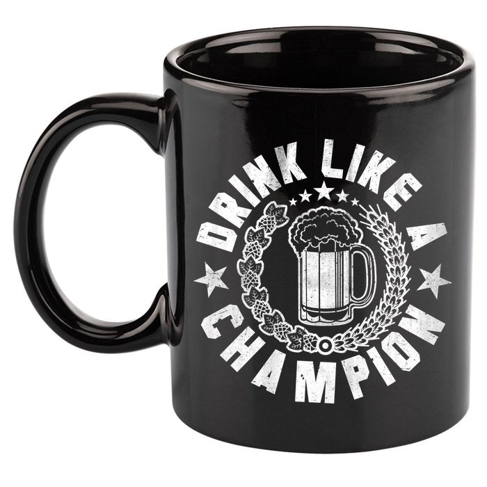 Drink Like a Champion Emblem 11oz C Handle Ceramic Mug