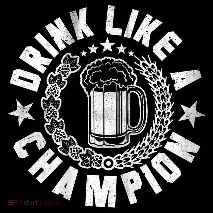 Drink Like a Champion Emblem Drawstring Bag