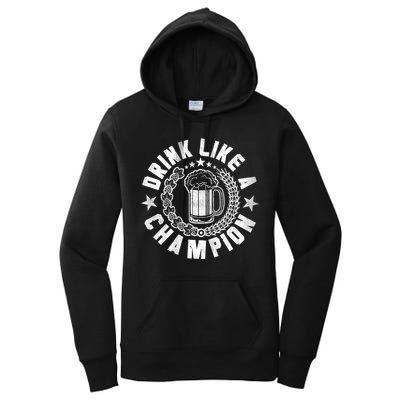 Drink Like a Champion Emblem Women's Pullover Hoodie