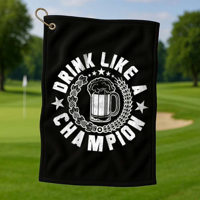 Drink Like a Champion Emblem Golf Towel