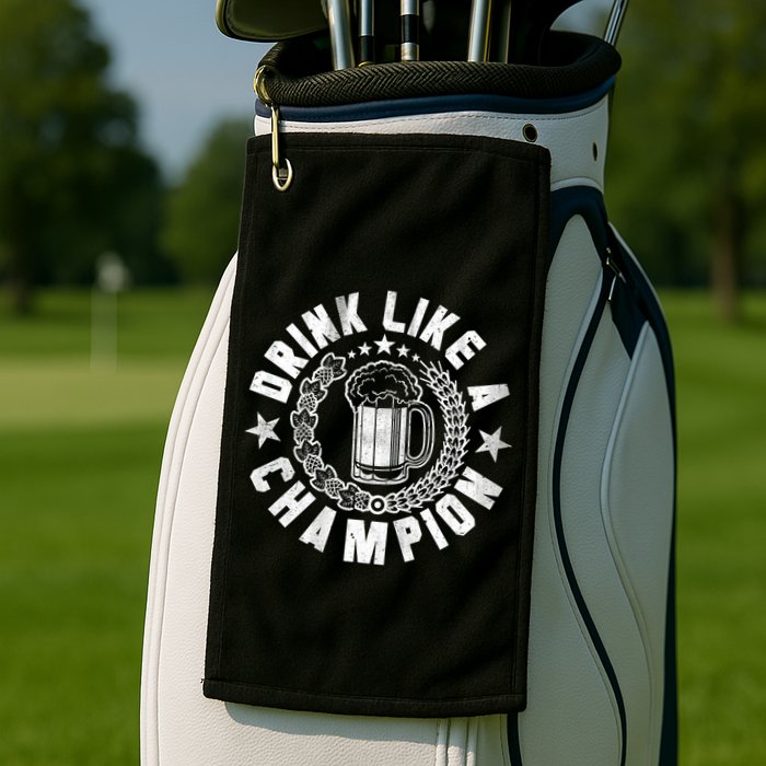 Drink Like a Champion Emblem Golf Towel