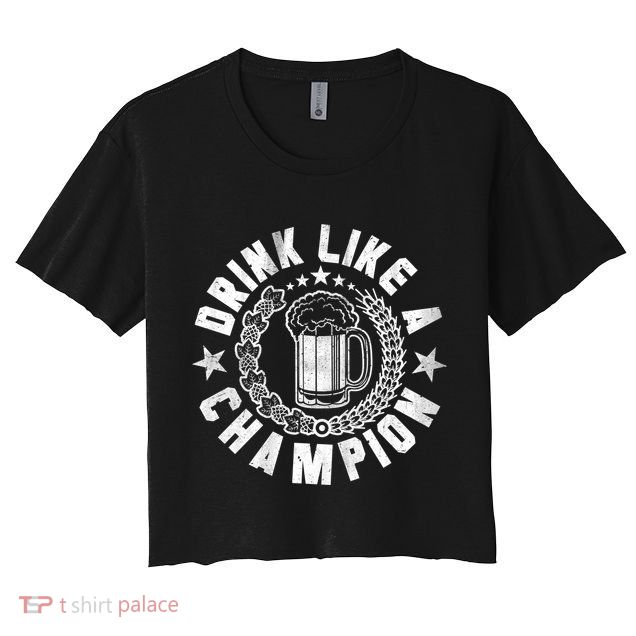 Drink Like a Champion Emblem Crop Top