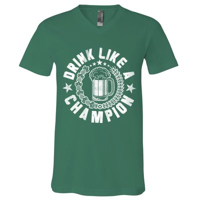 Drink Like a Champion Emblem V-Neck T-Shirt