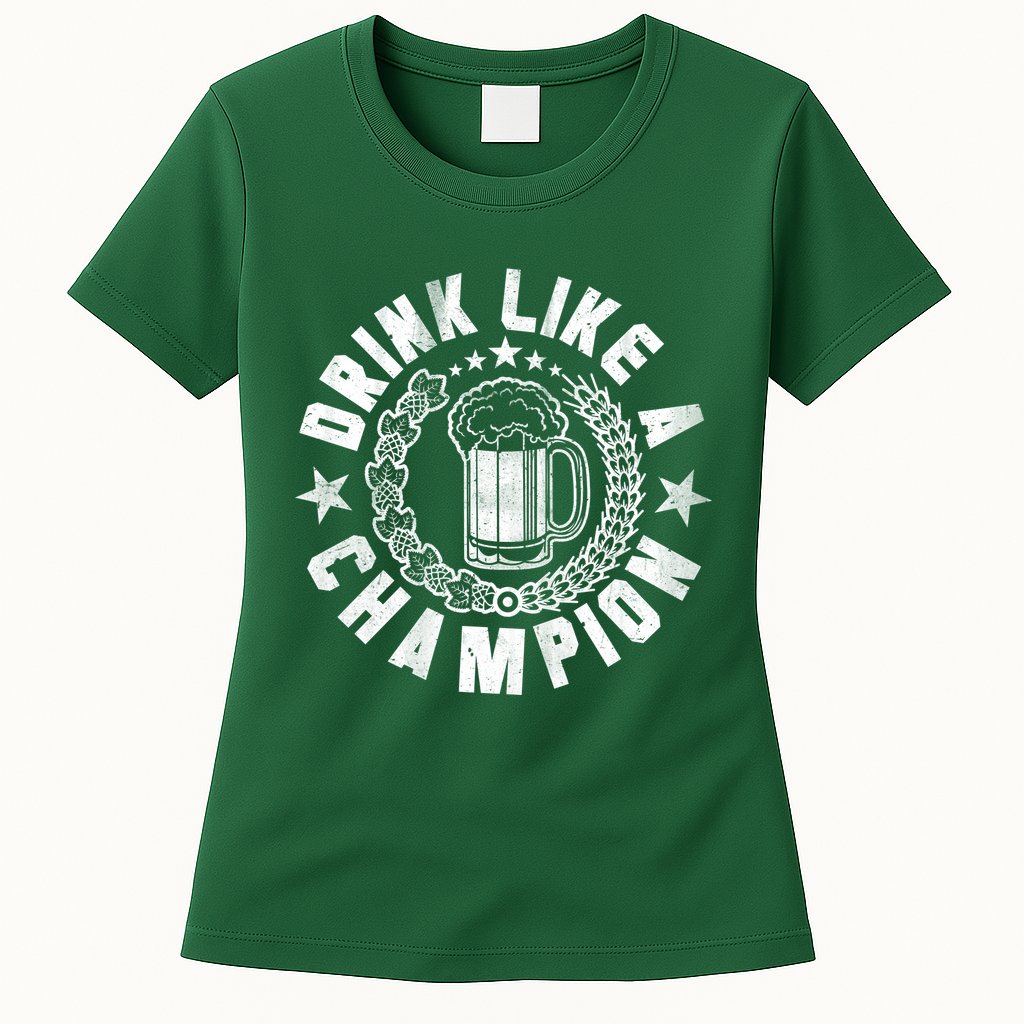 Drink Like a Champion Emblem Womens T-Shirt