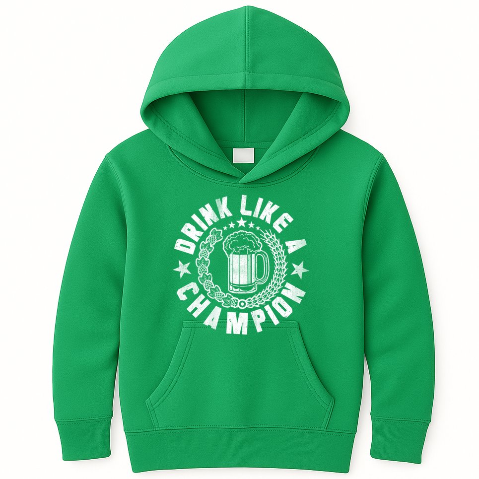 Drink Like a Champion Emblem Kids Hoodie