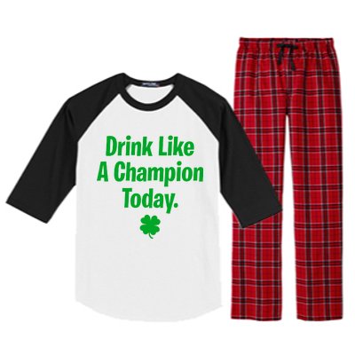 Drink Like A Champion Today Funny St. Patrick's Day Raglan Sleeve Pajama Set