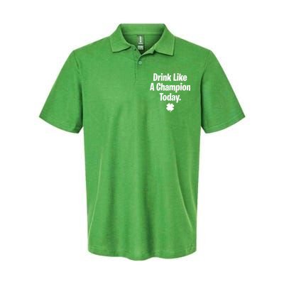 Drink Like A Champion Today Funny St. Patrick's Day Softstyle Adult Sport Polo