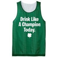 Drink Like A Champion Today Funny St. Patrick's Day Mesh Reversible Basketball Jersey Tank