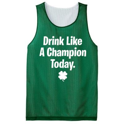 Drink Like A Champion Today Funny St. Patrick's Day Mesh Reversible Basketball Jersey Tank