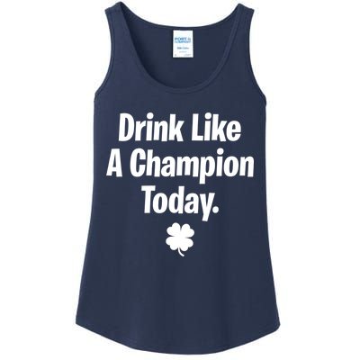 Drink Like A Champion Today Funny St. Patrick's Day Ladies Essential Tank