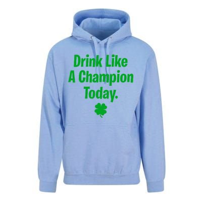 Drink Like A Champion Today Funny St. Patrick's Day Unisex Surf Hoodie