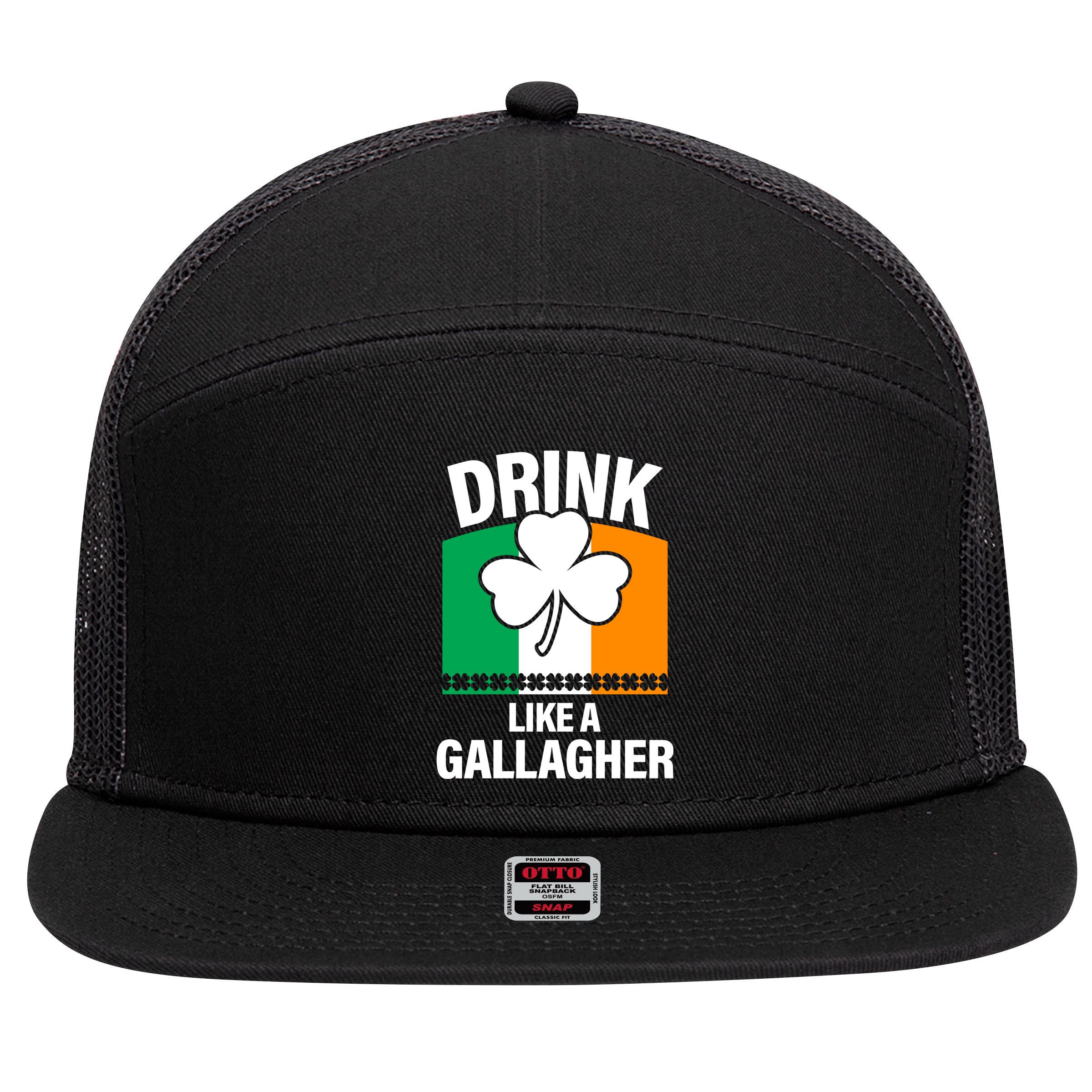 Drink Like A Gallagher 7 Panel Mesh Trucker Snapback Hat
