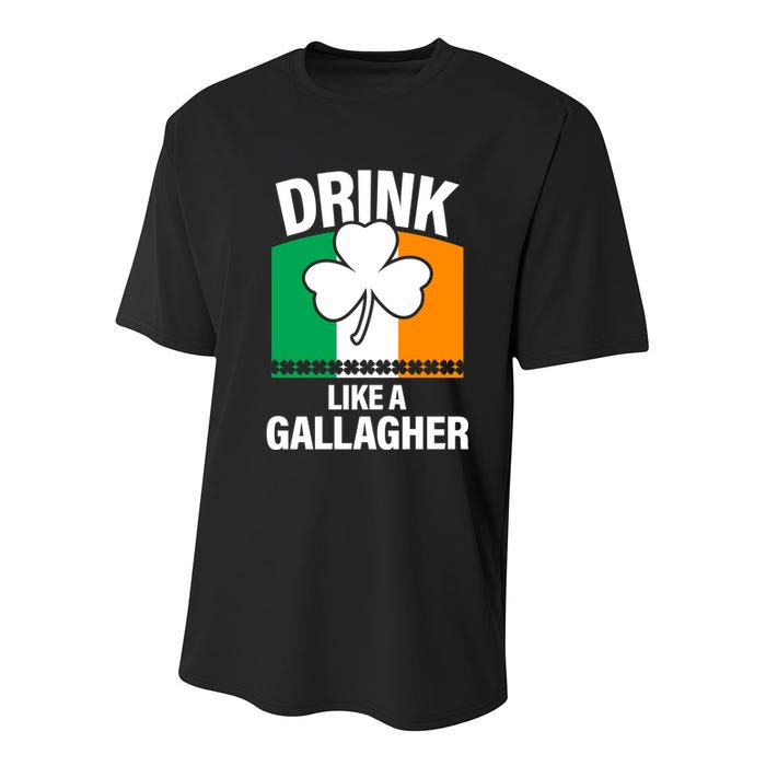 Drink Like A Gallagher Youth Performance Sprint T-Shirt
