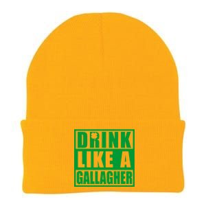 Drink Like A Gallagher Funny St. Patrick's Day Irish Clover Knit Cap Winter Beanie