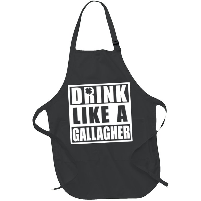Drink Like A Gallagher Funny St. Patrick's Day Irish Clover Apron