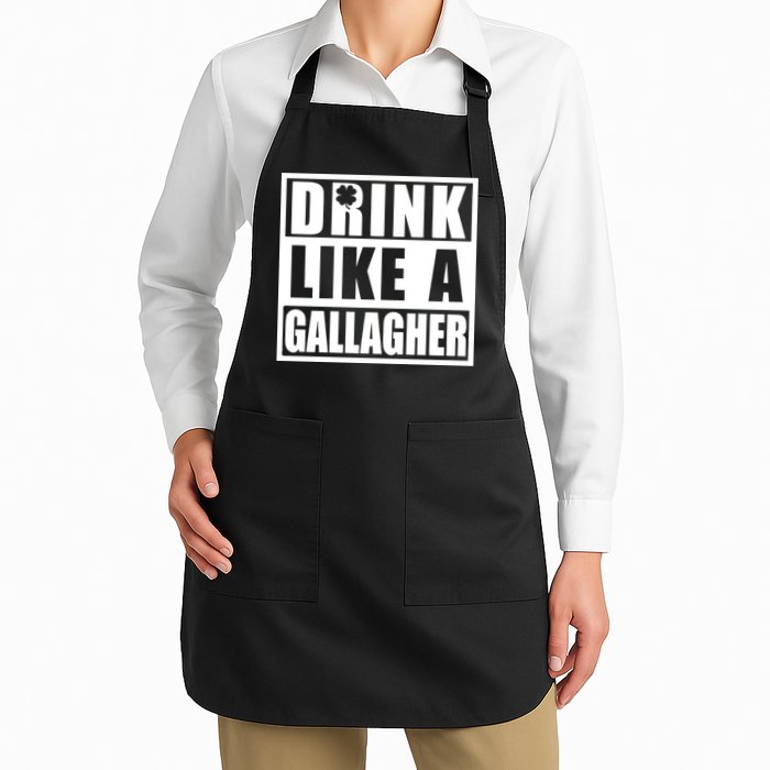 Drink Like A Gallagher Funny St. Patrick's Day Irish Clover Apron