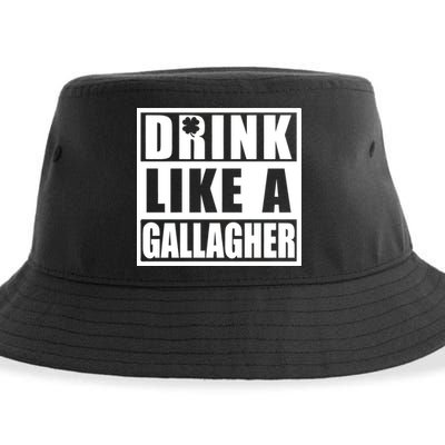 Drink Like A Gallagher Funny St. Patrick's Day Irish Clover Sustainable Bucket Hat