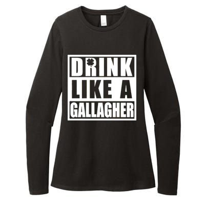 Drink Like A Gallagher Funny St. Patrick's Day Irish Clover Womens CVC Long Sleeve Shirt